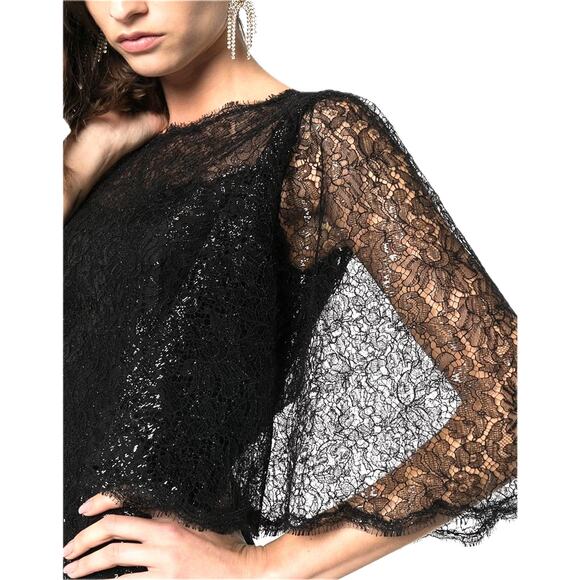 NWT Dolce & Gabbana Black Metallic Corded Lace Flared Low Back Dress IT 42 US M - Picture 5 of 11